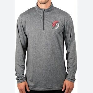 NBA Mens Blazer Pullover Size M Grey Long Sleeve Tee Henley